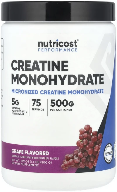 새해 건강을 선물하세요 Nutricost 운동 능력 크레아틴 일수화물 포도 500g(1.1lb) 특별관리진행, Nutricost운동능력크레아틴일수화물포도500g11l, 500g, 1개 - 쿠팡