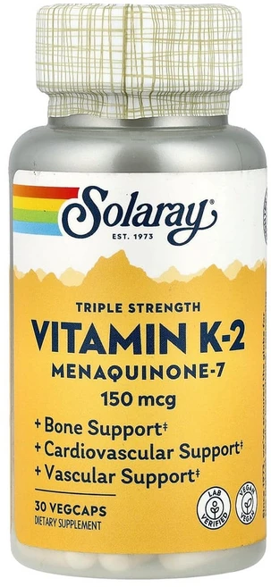 솔라레이 트리플 스트렝스 비타민 K-2 메나퀴논-7 150mcg 베지 캡슐 30정, 1개 - 쿠팡