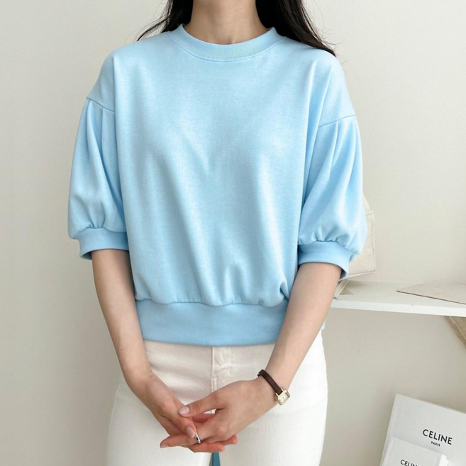 퍼프 셔링 아방핏 반팔맨투맨