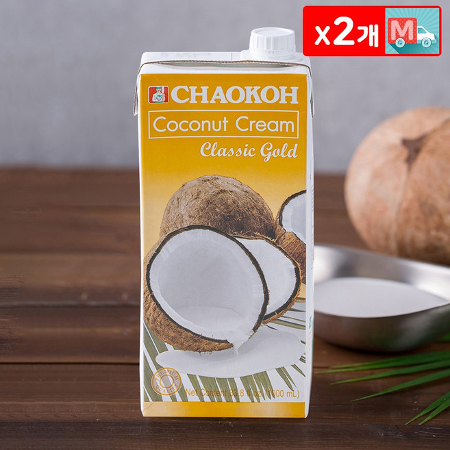 Chaokoh 코코넛 크림 골드 21프로 1L X 2 태국 차오코/베트남 태국 식자재 전문, 2개
