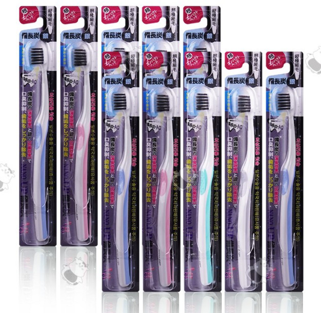 나노업 숯은칫솔 10개 비장탄모 작은헤드 소형헤드 일본수출용 여성전용칫솔, 1개