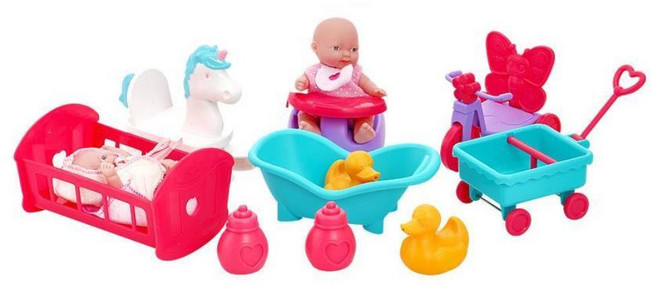 3세 아기 돌보기 인형놀이 침대 목욕장난감세트 크리스마선물 아기주방