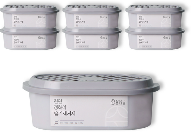 온다숲 반영구 천연제습제 습기제거제 정화석 탈취까지, 300g, 7개