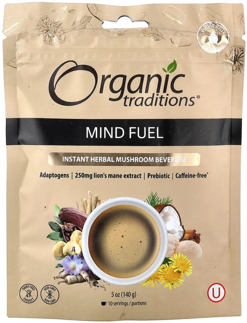 오가닉 트래디션스 인스턴트 허브 버섯 음료 두뇌 활동 촉진 카페인 무함유 140g (5oz) OGT-00114 - 쿠팡