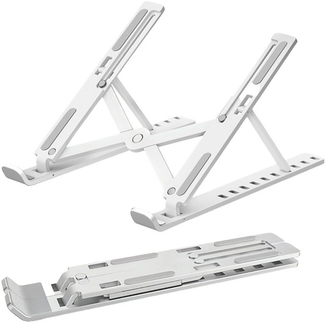 ABS 초경량 심풀 휴대용 노트북 거치대 + 파우치, 2개, 화이트, 1개