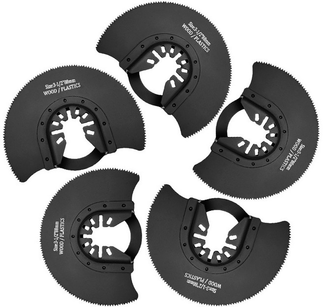 공구PXJ 만능보용 톱날 플라스틱 목공 절단 멀티커터 반원톱날 목재용, 5개