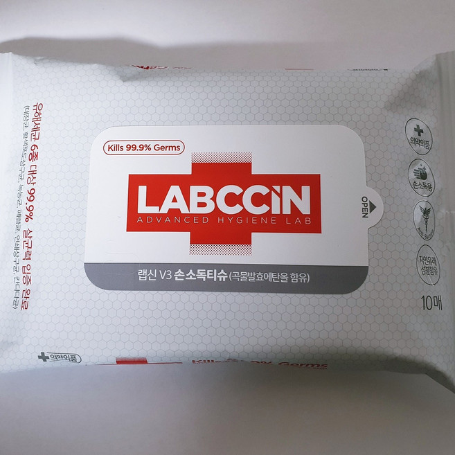 애경 LABCCIN 랩신 V3 손소독티슈 10매, 1개