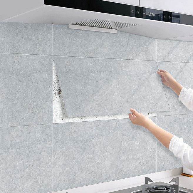 뷔이위이 데코타일 붙이는 대리석 인테리어 타일 시트지 40x80cm 10P, 툰드라그레이