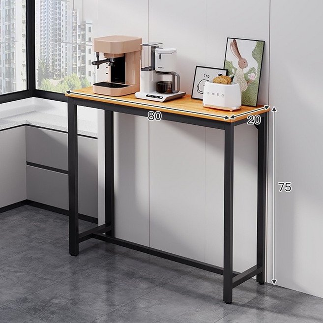 Easy Life 家居館 後沙發置物架 餐桌 工作桌 收納桌 吧檯桌, 單層黑武士-80CM寬, 黑