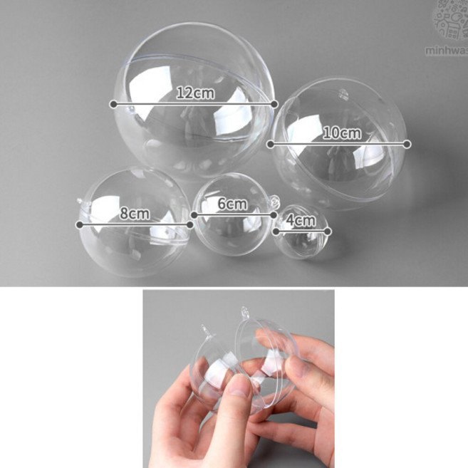 민화샵 투명 플라스틱볼 인테리어소품(10cm 5P)