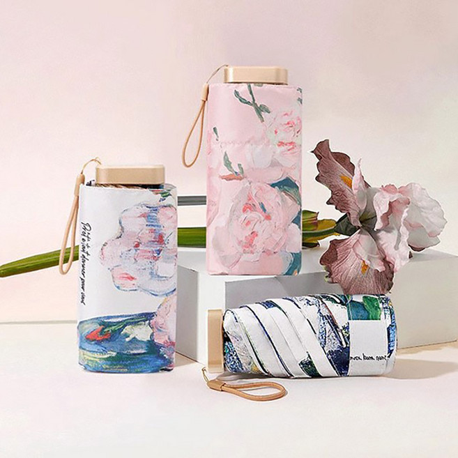 루이벤 220G 초경량 6단 UV 자외선 햇빛 차단 아트 미니 양우산