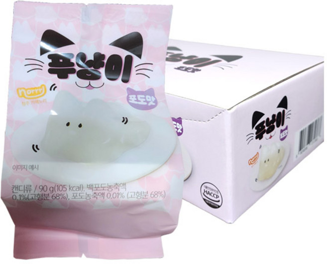 건영제과 푸냥이 젤리 포도맛, 5개, 90g