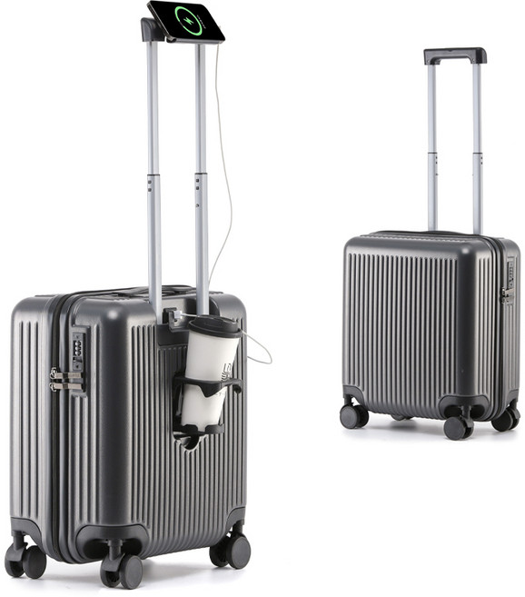 YANGTA [3년무상AS] 기내용 미니 캐리어 18인치 USB 충전포트 핸드폰 거치대 컵홀더 다양한 컬러 가능