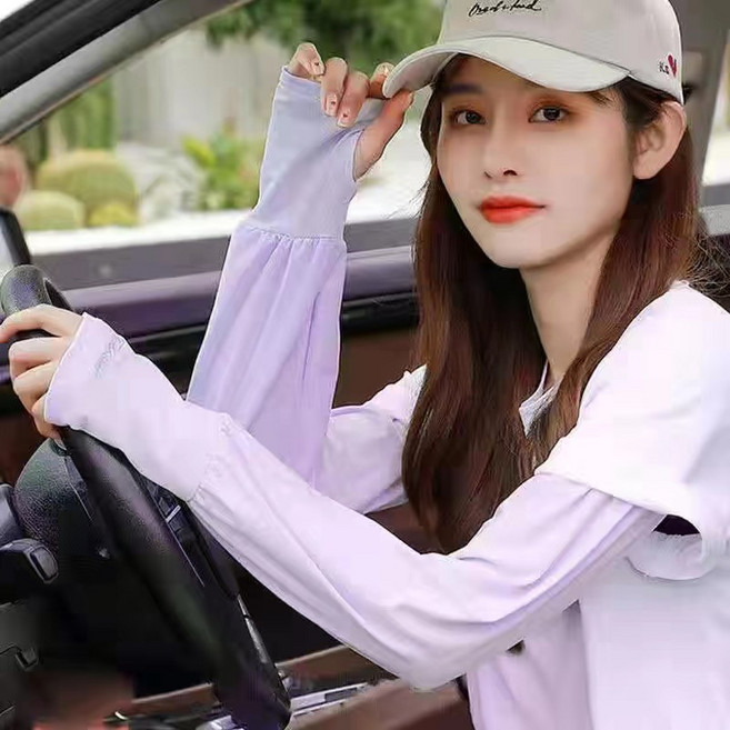 룸앤코지 여름 운전 팔토시 햇빛 차단 여성 쿨토시, 퍼플, 1개