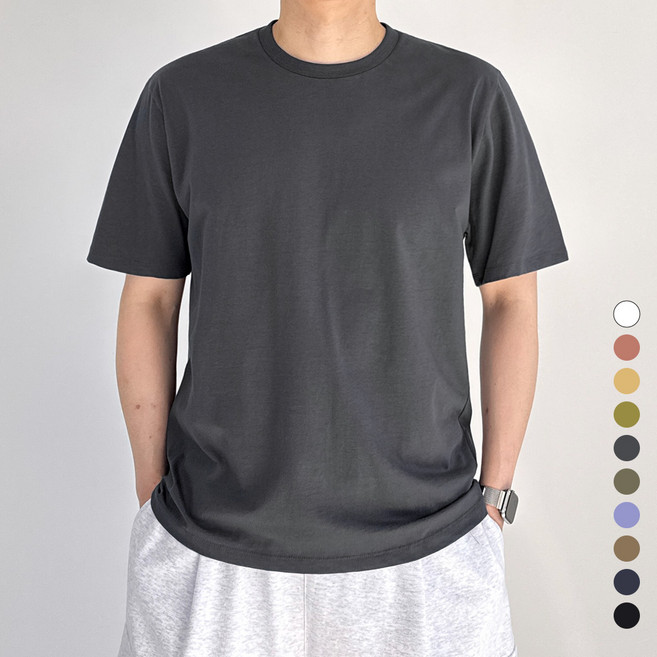 모노마인 남자 반팔티 남녀공용 20수 무지 라운드 반팔 티셔츠 프리미엄 순면 기본티 10컬러