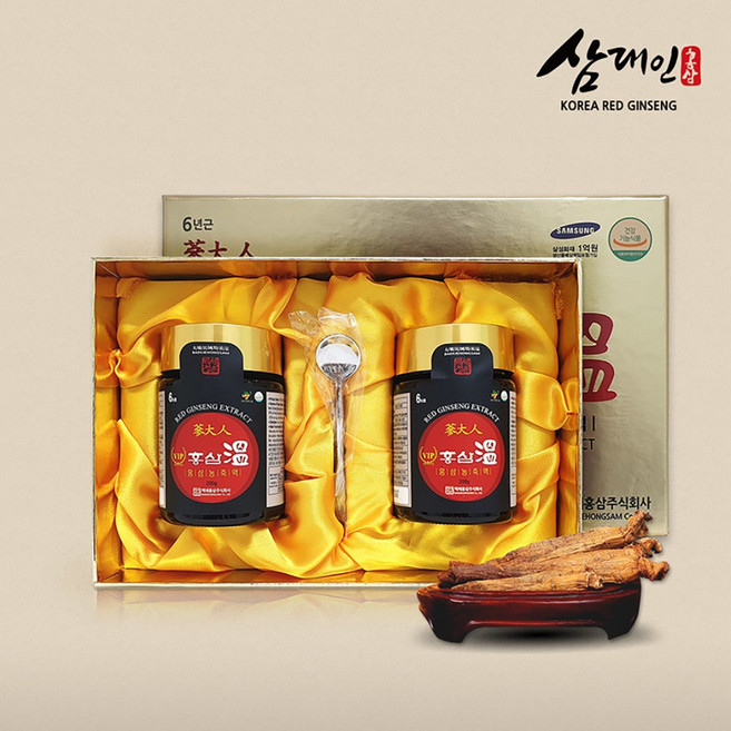 삼대인 6년근 홍삼농축액 2병 엑기스 부모님 생신 어버이날 명절 추석 설 선물, 200g, 2개