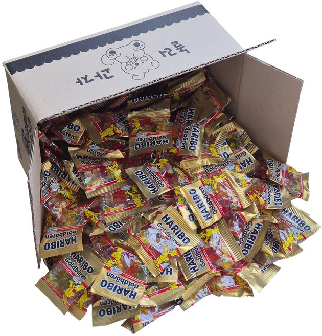 [놀러과자] 하리보 골드베렌 사무실 간식 젤리 대용량 개별포장 200개, 2.16kg, 1개