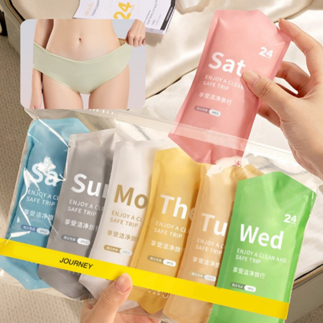여성 순면 일회용 위생 팬티 7p 휴대용속옷 생리 위생