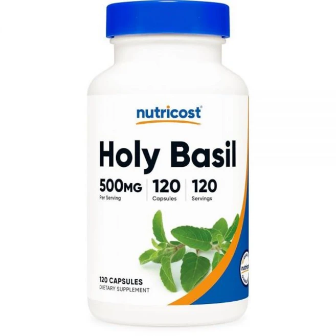 뉴트리코스트 홀리 바질 500mg 120식물성캡슐 (글루텐프리 NON-GMO) Holy Basil, 1개, 120정 - 쿠팡