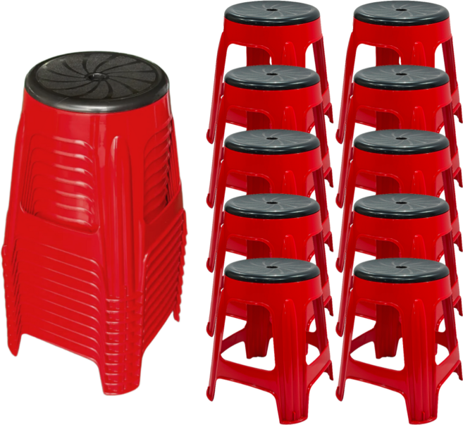 나코 플라스틱 회전의자 간이 야외용 보조의자 편의점의자 포장마차 행사용, 애플레드, 10개