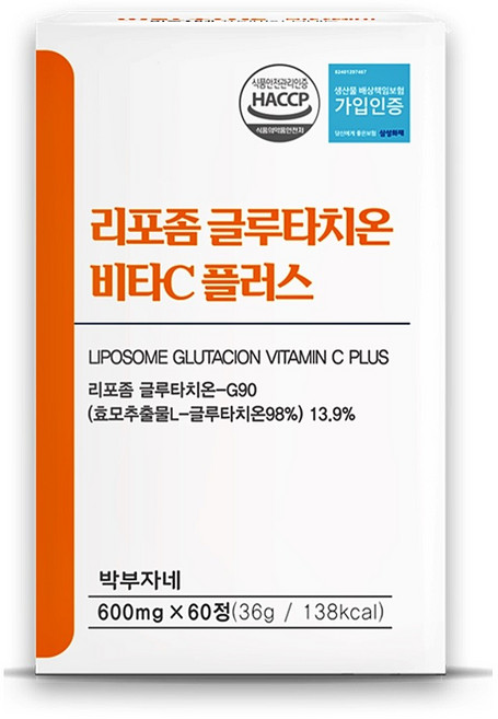 박부자네 리포좀 글루타치온 비타C 플러스 600mg, 1개, 180정