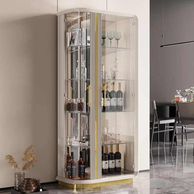 유리문이 있는 진열장 와인 냉장고가 바 칵테일 스테이션 위스키 액세서리가 포함된 가구, 02 80 40 180CM D