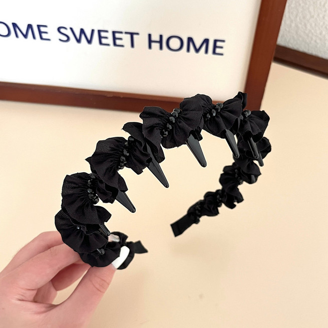 法式木耳褶皺高顱頂髮箍女 2025新款化妝洗臉頭箍帶齒髮卡頭飾