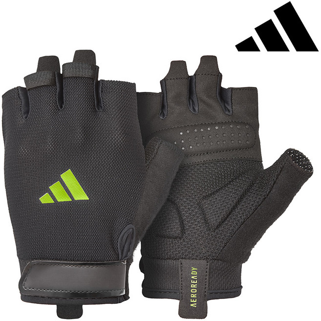 아디다스 에센셜 트레이닝 헬스 장갑 탁월한 편안함 운동 턱걸이 풀업 웨이트 크로스핏, 그린, 1세트