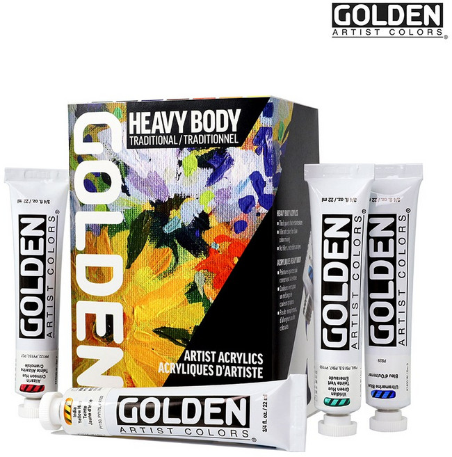 골든 Golden Heavy Body Traditional Set 22ml 7색 59ml 1색 59ml GGL 아크릴물감 세트