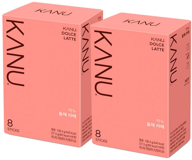 맥심 카누 돌체 라떼 8T X 2개, 17.3g, 2박스, 8개입