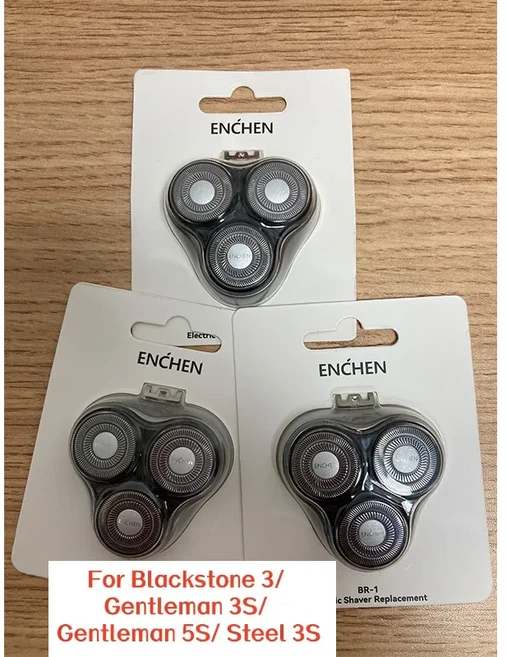 면도기 헤드 호환기존 Youpin Enchen 면도기 블랙스톤 3 커터 헤드 3D 플로트 블레이드 신사 3S 5S 스틸 전, 06 3pcs For BlackStone3