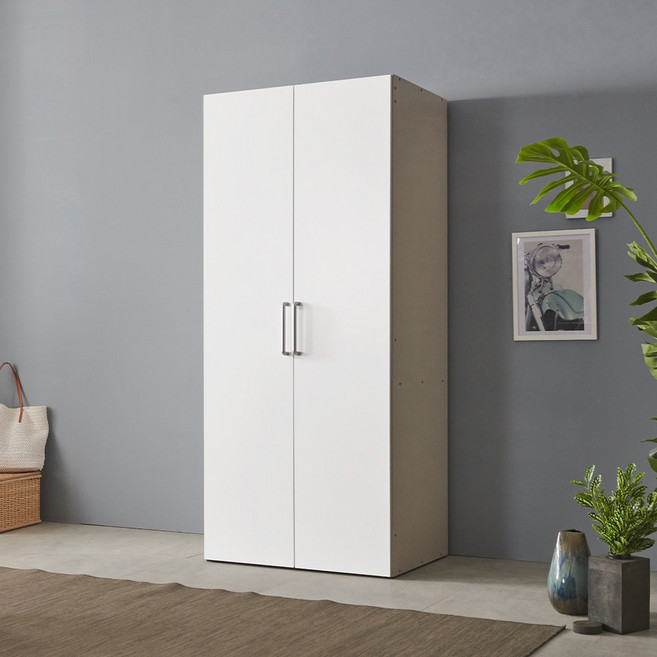 바로방가구 애쉬 800옷장 이불장농 원룸 학생 작은방 침실가구 장롱 수납 긴문 키큰옷장 시리즈, 워시