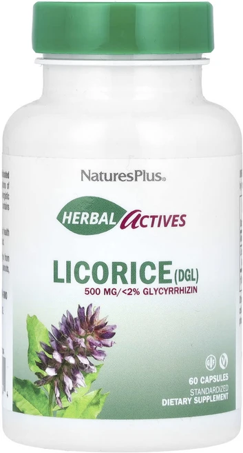 NaturesPlus 허브액티브 감초(DGL) 500mg 캡슐 60정, NaturesPlus허브액티브감초DGL500mg캡슐60, 1개 - 쿠팡