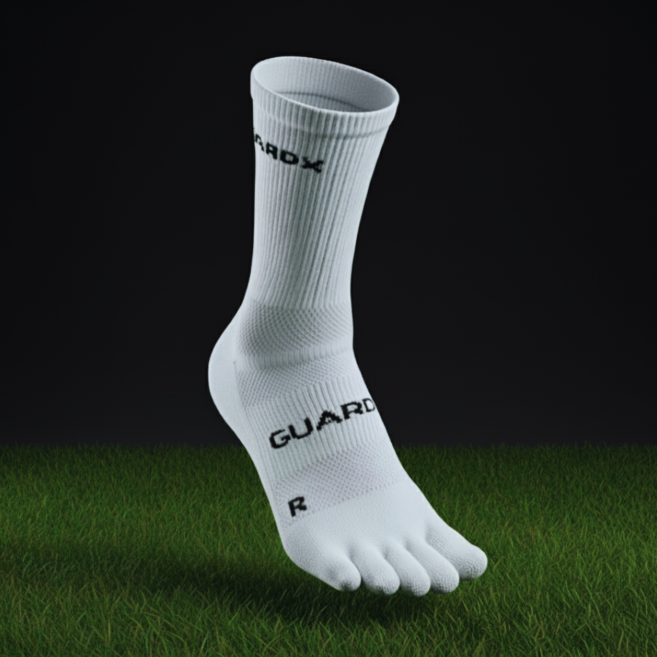 가드엑스 축구 논슬립 발가락 양말 V2, 1개, 흰색