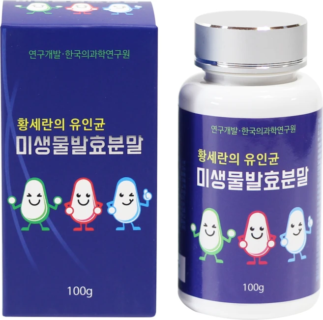 한국의과학연구원 마이크로바이옴 황세란의 유인균 미생물 발효분말 락토바실러스 플란타움 함유 패밀리 멀티 유산균, 100g, 1개 - 쿠팡