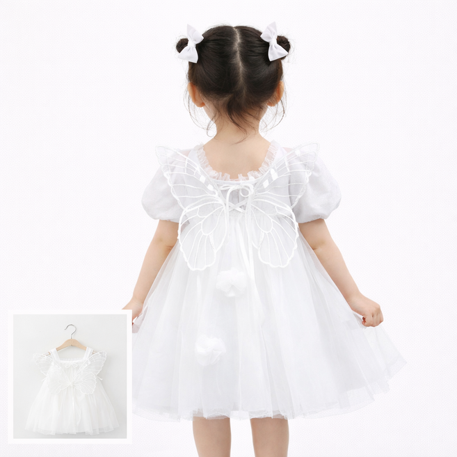 여아 여름 원피스 공주풍 캡소매 플로럴 나들이룩