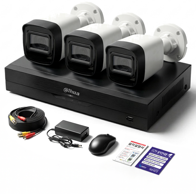 500만화소 CCTV 풀세트 실내 실외 카메라 녹화기 하드디스크 2TB 케이블 포함, 3개, 500만화소 실외카메라