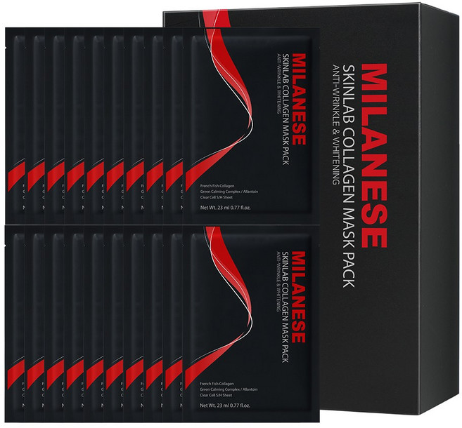밀라네제 남성용 스킨랩 콜라겐 마스크팩 460ml, 3개, 20개입