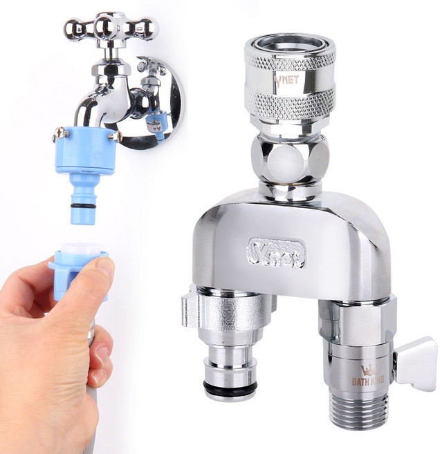 세탁기호스용 두갈래아답터 삼성/엘지, 3.두갈래아답터삼성용+와이드플러스밸브, 1개