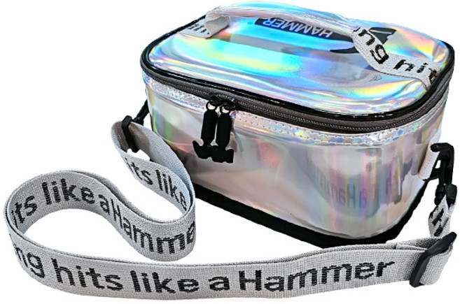 햄머 홀로그램 악세사리 빅 파우치 (어깨끈 탈부착형) + 뉴 햄머 홀로그램 볼타월 볼링가방 볼링미니백 볼링용품, 실버+볼타월 1매 (색상랜덤), 1개