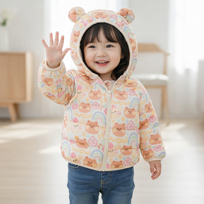몽실이 베이비 베어 귀달이 경량패딩 아동 어린이 여아 남아 겨울 점퍼 아우터