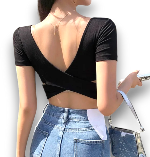 여성 브라패드 백트임 반팔 크롭티 운동복 아비토브랜드