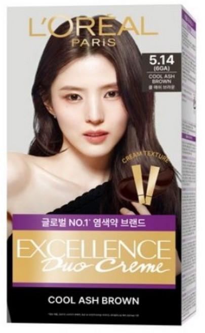 로레알파리 엑셀랑스 크림 염모제, 5.14 (6GA) COOL ASH BROWN, 1개