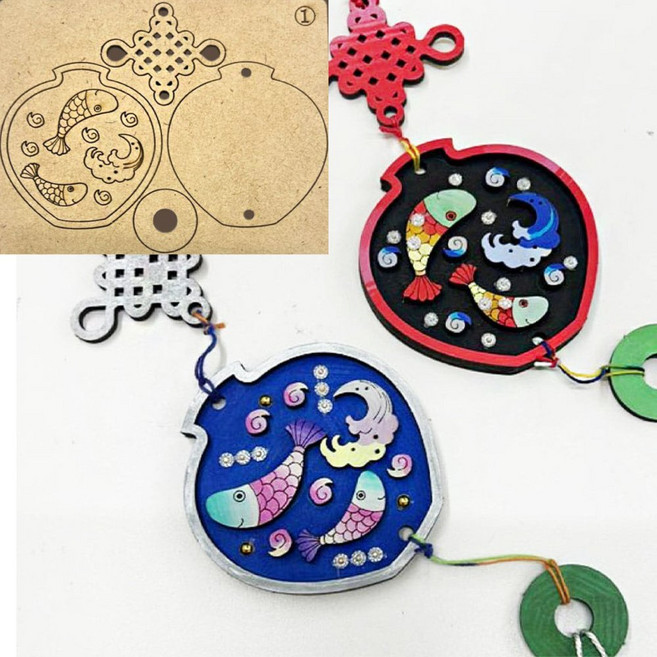 [아페페] 전통 5인용 명절 MDF 도자기 한복 노리개 만들기 색칠하기 (우드단품) SW2254-5, 1번  달항아리