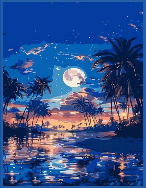 온메이드 DIY 명화그리기 그림그리기 세트 MD-220, 1개, 15 달빛 바다