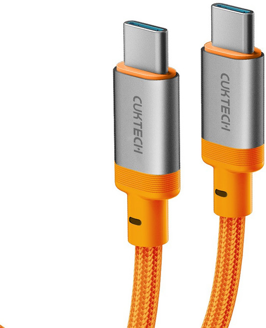 CUKTECH 酷態科 雙Type-C 1.5米充電傳輸線 240W 編織線 6A CTC615W, 橘色,180天, 1個, 150cm