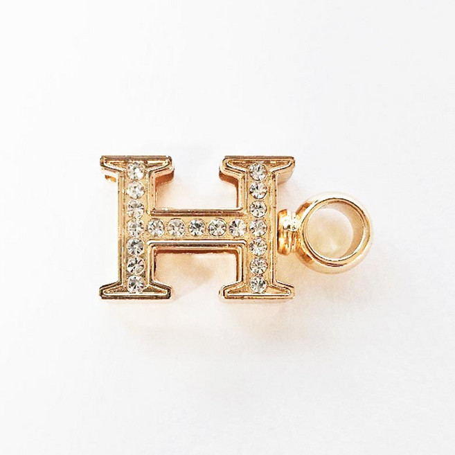 헤세드 H 큐빅장식 키링장식 회전고리 끈 장식 재료, 골드, 1개