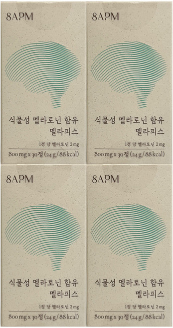 에잇에이피엠식물성 멜라토닌 함유 멜라피스 800mg x 30정 4개