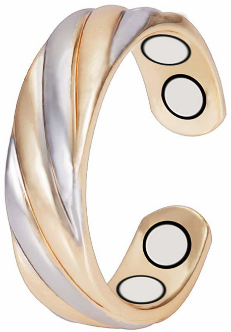 여성용 에너마기X 구리 반지 순동 삼색 골드 조절식 마그네틱 반지 주얼리 (0949)