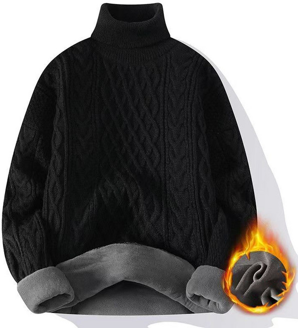 남성 폴라 니트 스웨터 캐주얼 가을 겨울 도톰 상의 레깅스 루즈핏 터틀넥 이너 니트티 기모 하이넥 스웨터 CY